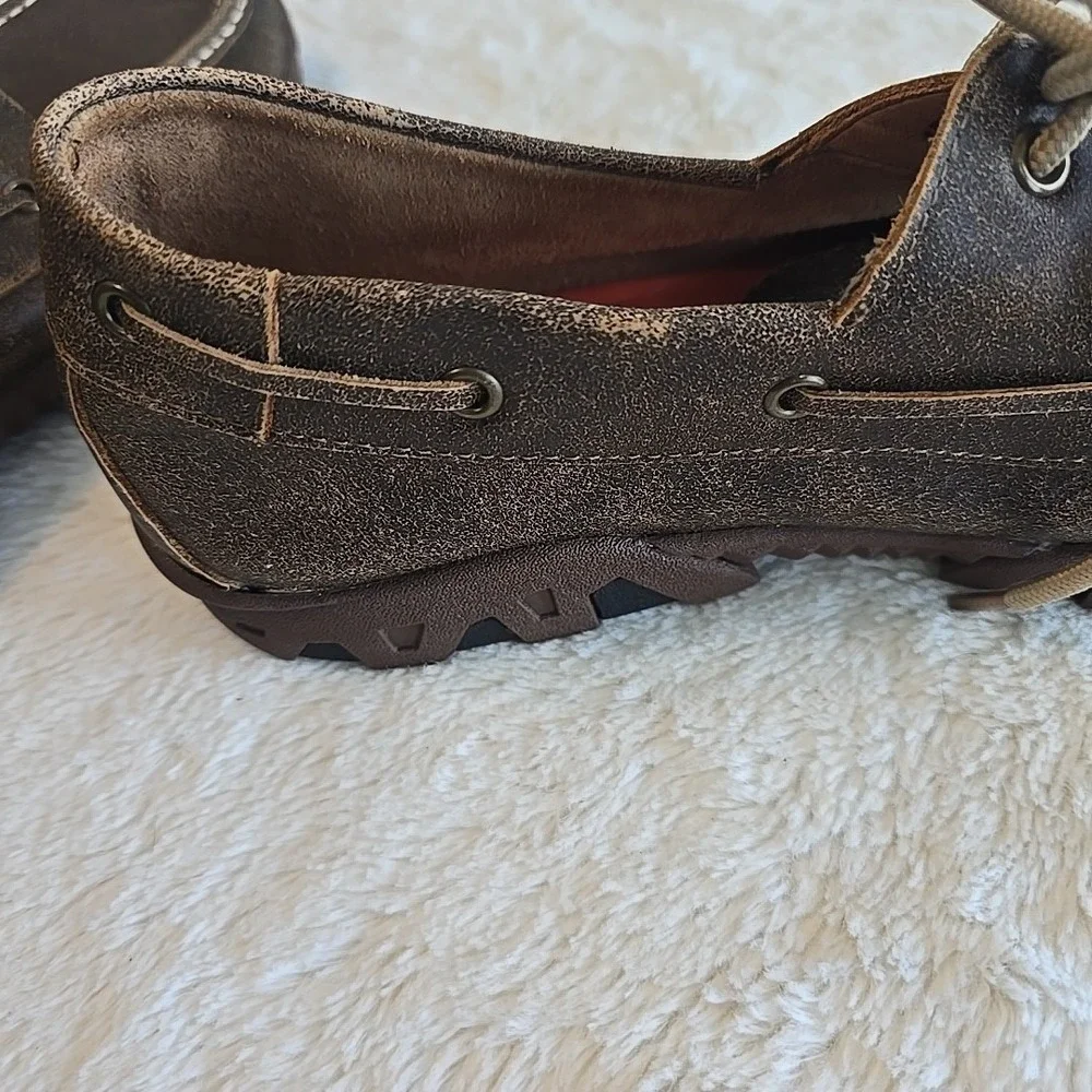Ferrari Men's Loafers Moccasins‎ Shoes Brown Size 11 D Lace-up Leather